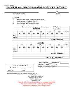 adult tournament director`s checklist
