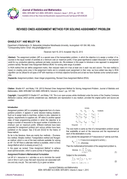 revised ones assignment method for solving assignment problem