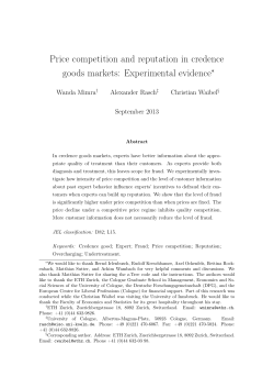 Price competition and reputation in credence goods markets