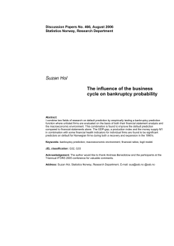 Suzan Hol The influence of the business cycle on