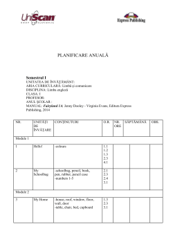 1. Planificare limba engleza FAIRYL