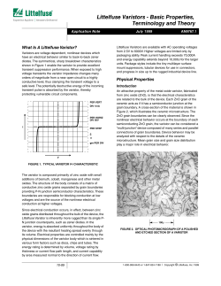 Littelfuse Varistors - Basic Properties, Terminology and Theory