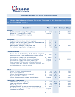 Description Price Unit Minimum Charge Document