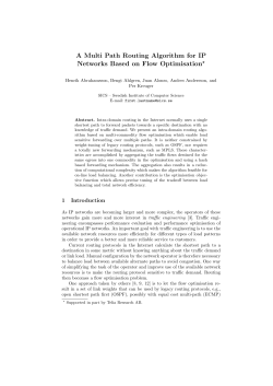 A Multi Path Routing Algorithm for IP Networks Based on