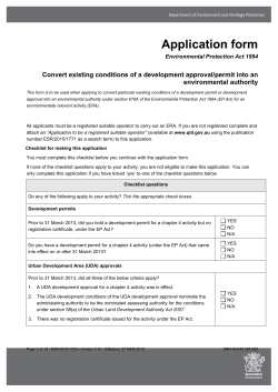 Convert existing conditions of a development approval/permit into