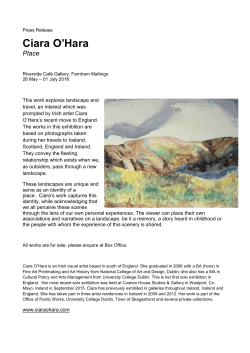 Ciara O`Hara- Press Release