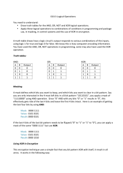 CG3.5 Logical Operations You need to understand: &bull; Draw truth