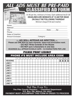 Classified Line Ad Form