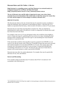 Discount Rates and Life Tables: A Review