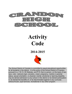 Activity - School District of Crandon