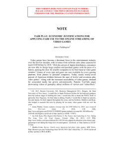 FAIR PLAY: ECONOMIC JUSTIFICATIONS FOR APPLYING FAIR