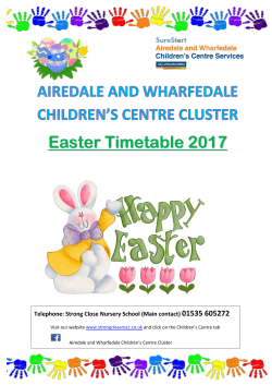 Easter Timetable 2017 - Strong Close Nursery School