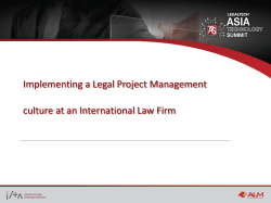 Implementing a Legal Project Management culture at an