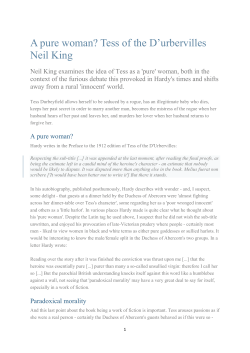 A pure woman? Tess of the D`urbervilles Neil King
