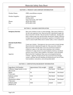 Materials Safety Data Sheet