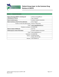Patient Input Submission to the Common Drug