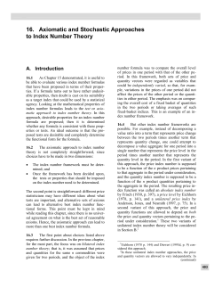 16. Axiomatic and Stochastic Approaches to Index Number