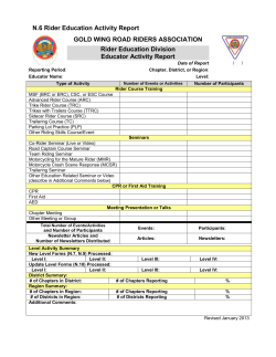 N.6 Rider Education Activity Report