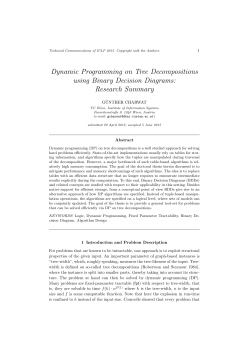 Dynamic Programming on Tree Decompositions using Binary