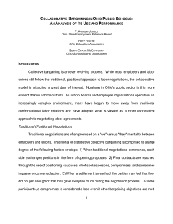COLLABORATIVE BARGAINING IN OHIO PUBLIC SCHOOLS: