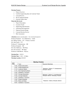 Concept Design Review Documents (SD I)