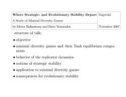 objective # minimal diversity games and their Nash equilibrium