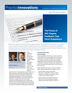 The Power of 360-Degree Feedback: One Firm`s