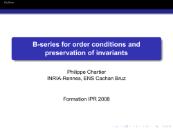 B-series for order conditions and preservation of