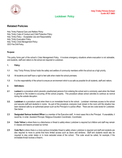 Lockdown - Holy Trinity Primary School