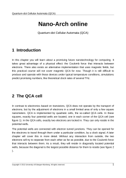 Quantum-dot Cellular Automata (QCA)