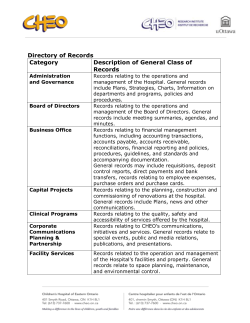 Directory of Records Category Description of General Class of