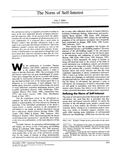 The Norm of Self-Interest - Institute for Leadership and Organization