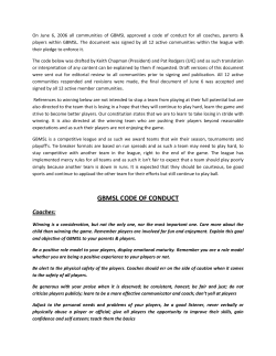 GBMSL CODE OF CONDUCT