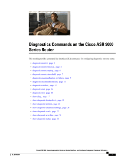 Diagnostics Commands on the Cisco&euro;ASR&euro;9000 Series Router