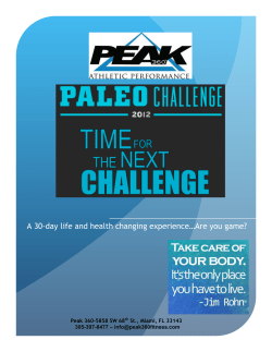 A 30-day life and health changing experience&hellip;Are you game?