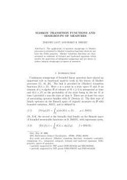 MARKOV TRANSITION FUNCTIONS AND SEMIGROUPS OF