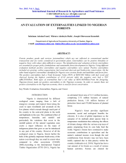 an evaluation of externalities linked to nigerian forests