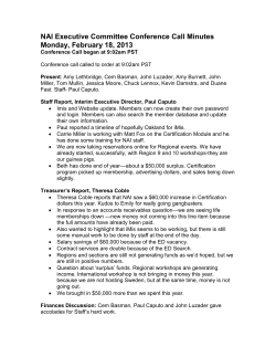 NAI Executive Committee Conference Call Minutes Monday