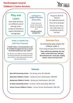 Northampton Central Children`s Centre Services Play and Learn