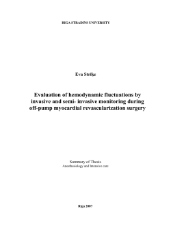 Eva Strīķe. Evaluation of hemodynamic fluctuations by invasive and