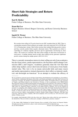 Short-Sale Strategies and Return Predictability