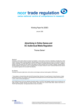 Advertising in Online Games and EC Audiovisual Media Regulation