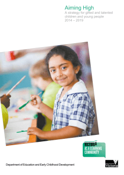 Aiming High: A strategy for gifted and talented children and young