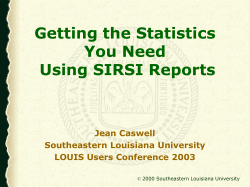 Circulation Statistics Reports - Southeastern Louisiana University