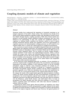 Coupling dynamic models of climate and vegetation
