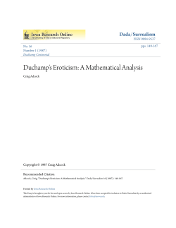 Duchamp`s Eroticism: A Mathematical Analysis