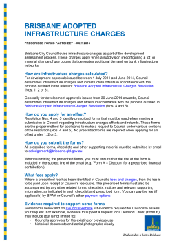 Infrastructure charges - prescribed forms factsheet