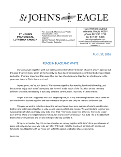 Assisting Minister: Eric Schaefer - St. John`s Evangelical Lutheran