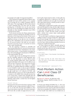 Post-mortem action Can Limit Class of Beneficiaries