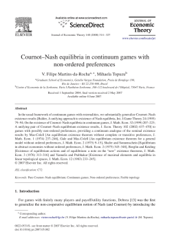 Cournot&ndash;Nash equilibria in continuum games with